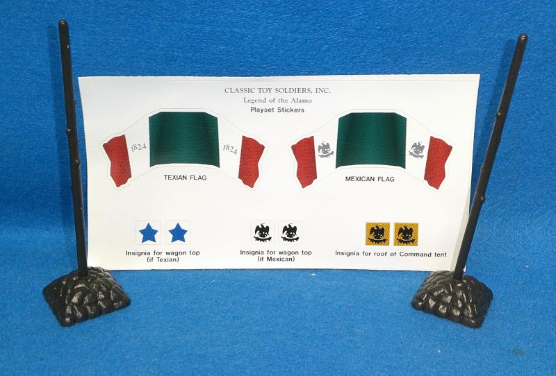 CTS831A CTS, Alamo Decal Sheet - Flags, Insignias & 2 Poles 7 Bases (54MM)